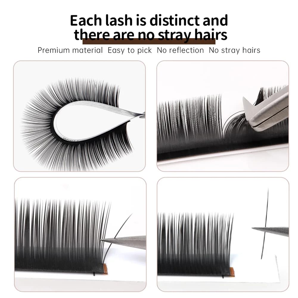 Extensiones de pestañas individuales clásicas premium con adhesivo