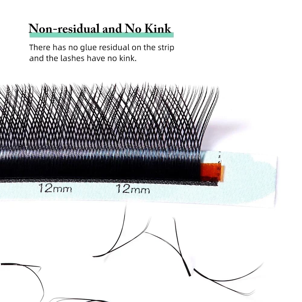 Extensiones de pestañas de volumen brasileño suaves