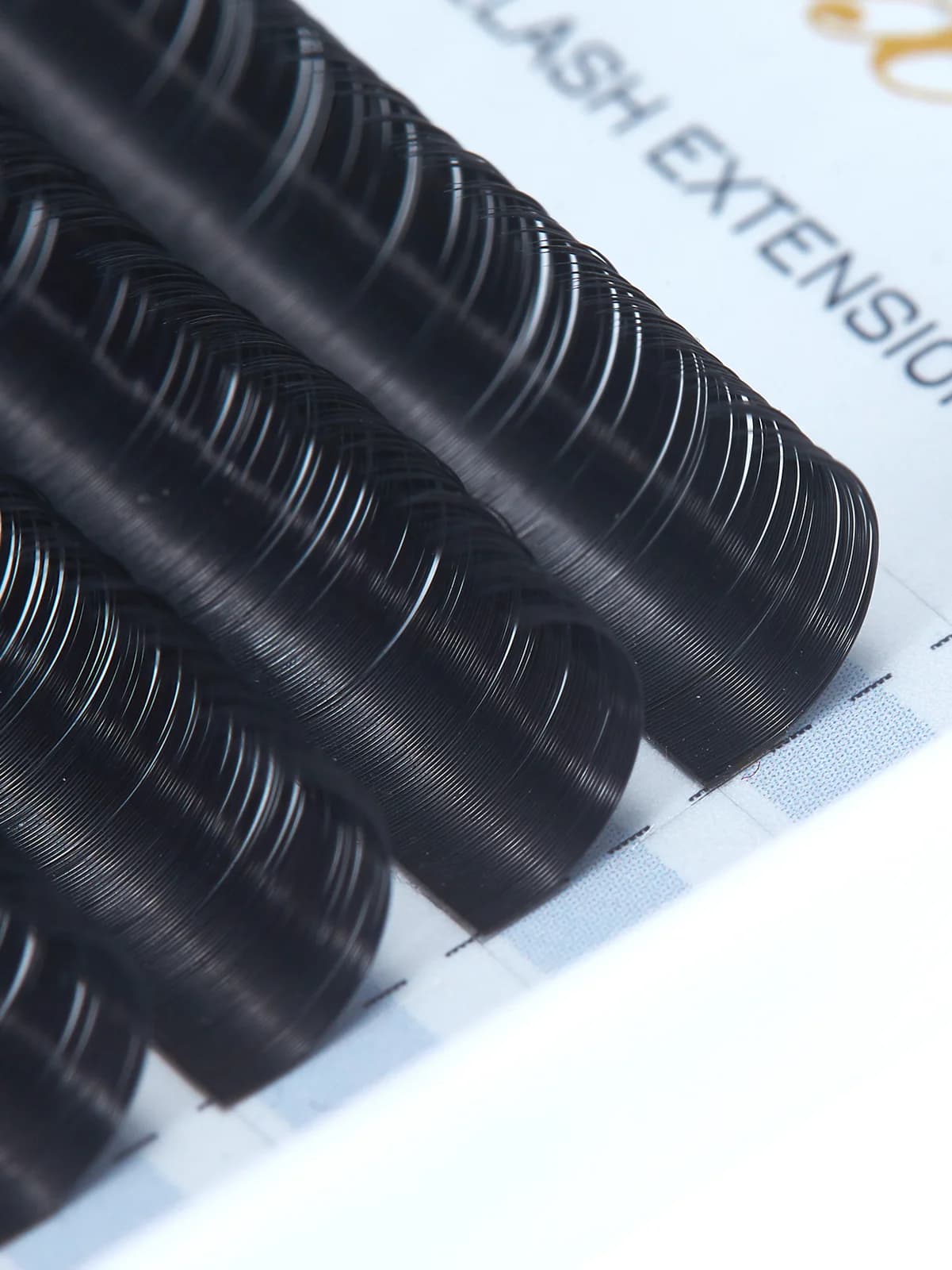 Extensiones de Pestañas de Seda Clásicas Individuales Negras 12 Filas
