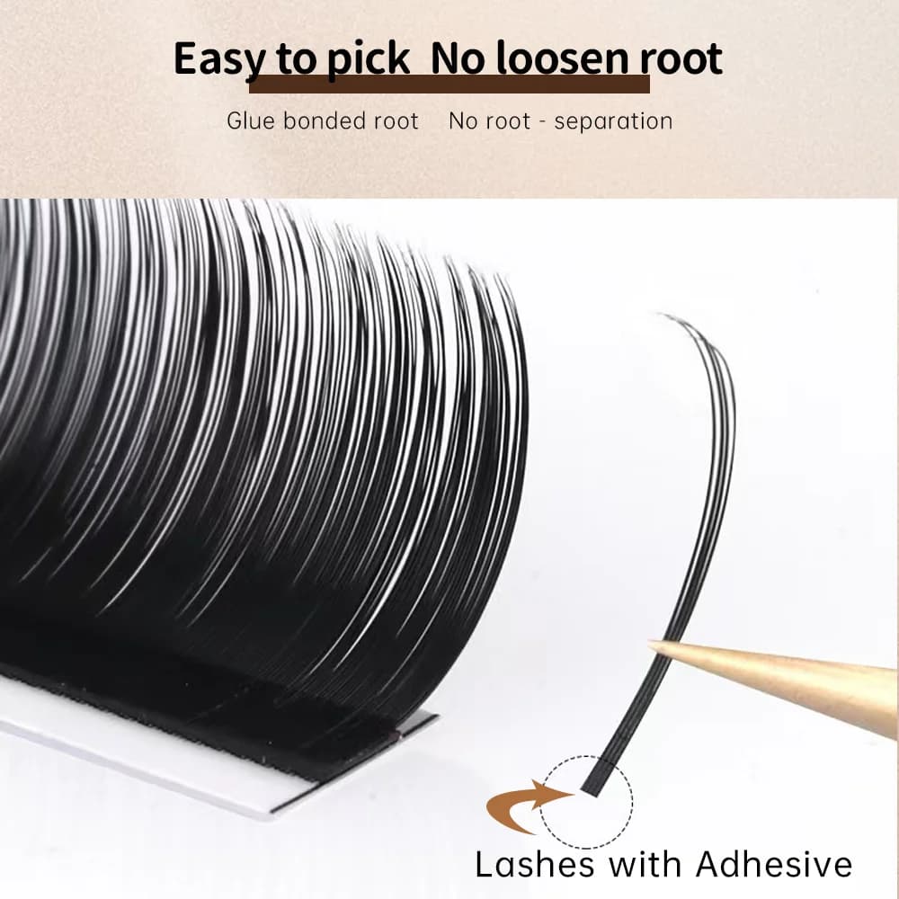 Extensiones de pestañas individuales clásicas premium con adhesivo