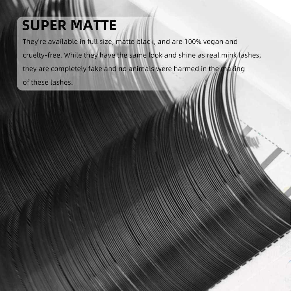 Pestañas clásicas y de volumen negro mate super intenso Curvatura C/D