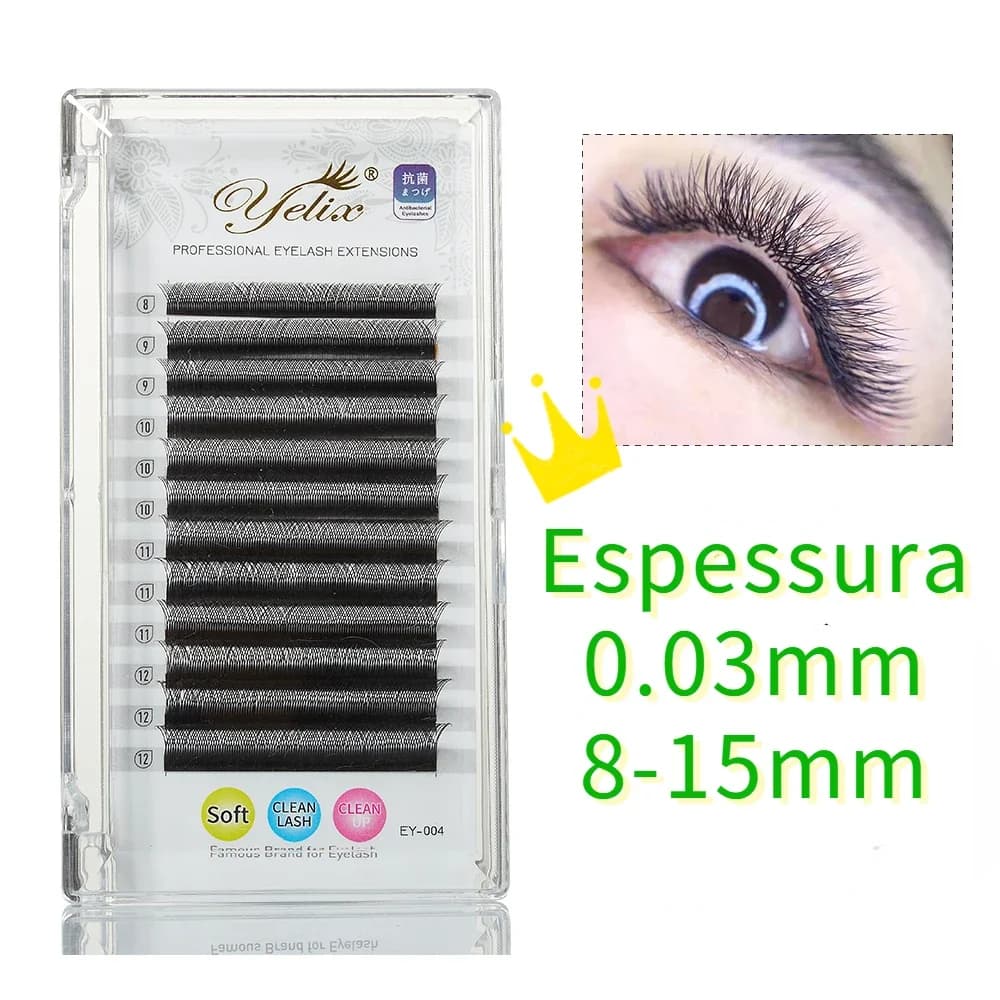Extensiones de pestañas en abanico preformado Y YY, rizo C, 0.05mm