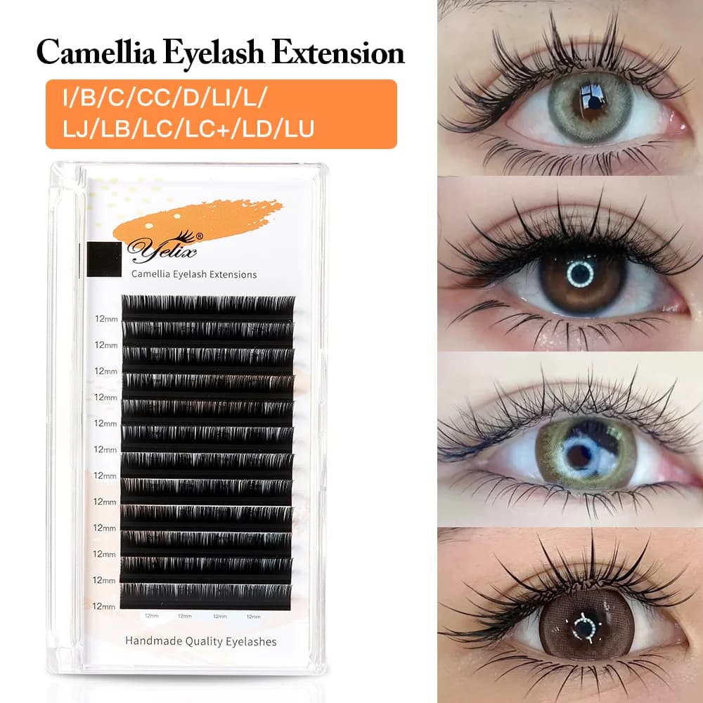 Extensiones de pestañas individuales naturales suaves Camellia Bloom
