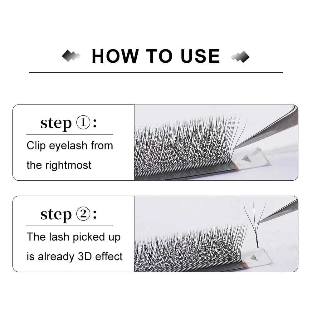 Extensiones de pestañas 3D W en forma de trébol suave