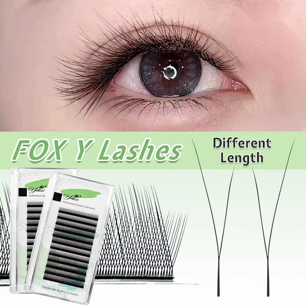 Pestañas en abanico preformado Fox Y Shape B/C Curl Mix 8-13mm