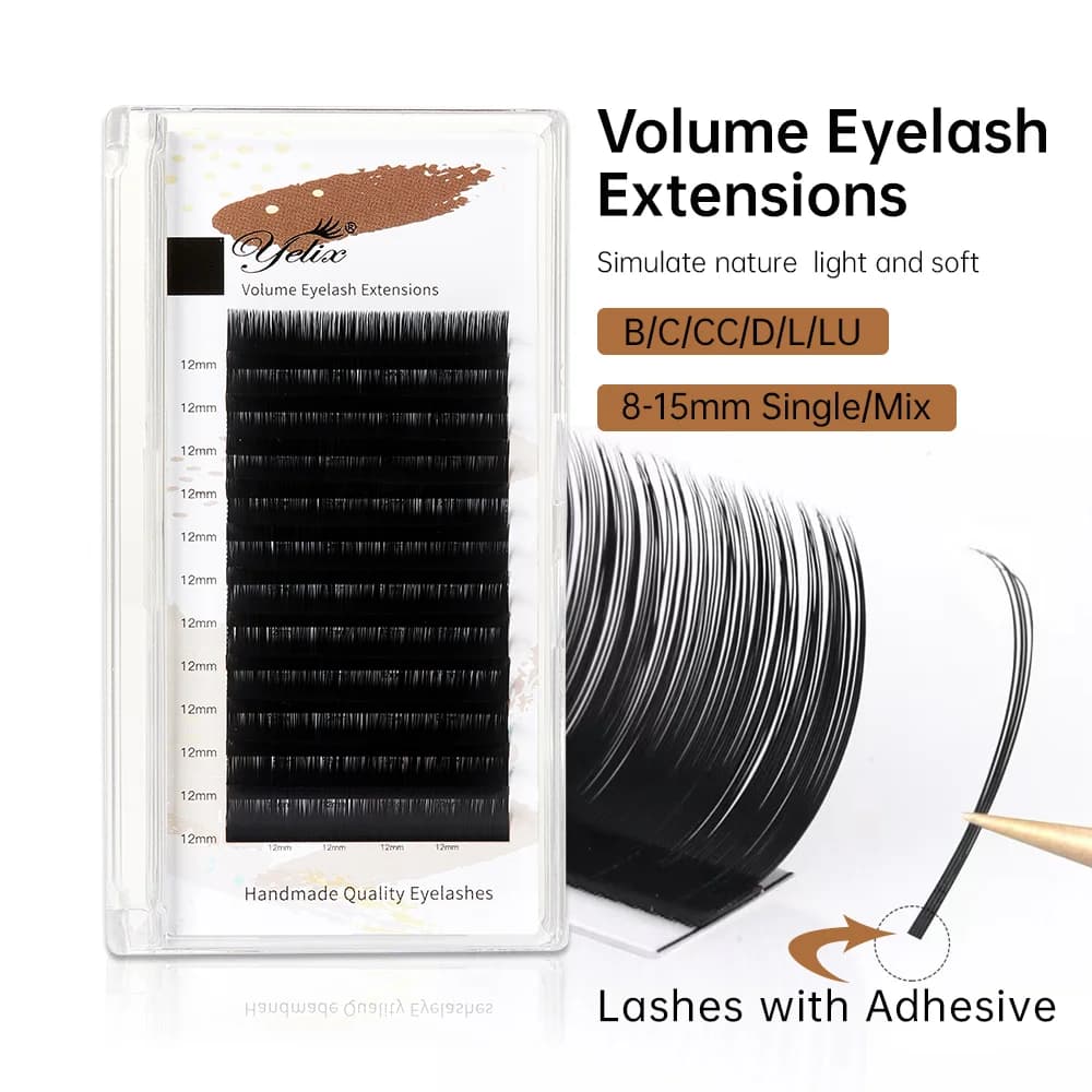 Extensiones de pestañas clásicas individuales premium con adhesivo