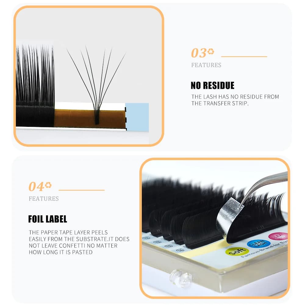 Extensiones de Pestañas Individuales Rizo Mixto Forma L, 8-15mm