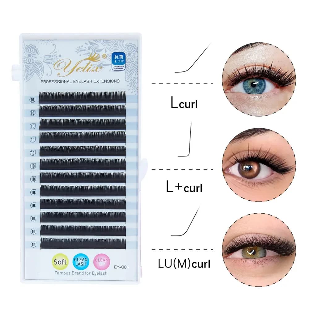 Extensiones de pestañas individuales Mink Matte L Curl 8-15mm