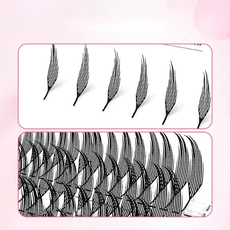 Extensiones de pestañas abanico preformado flor en forma de espiral