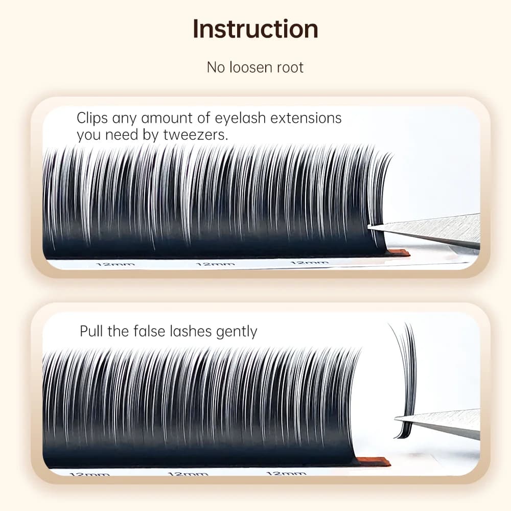 Extensiones de pestañas individuales Camellia Bloom con adhesivo