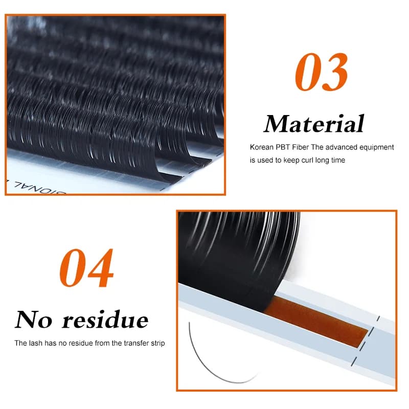 Extensiones de pestañas individuales de seda suave, 12 filas