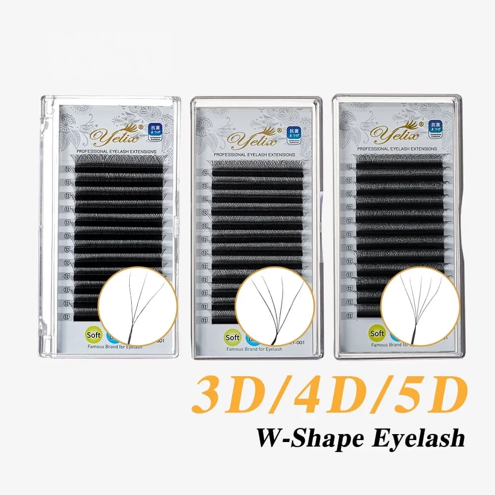 Pestañas de volumen preformadas YY y W Shape 3D/4D/5D
