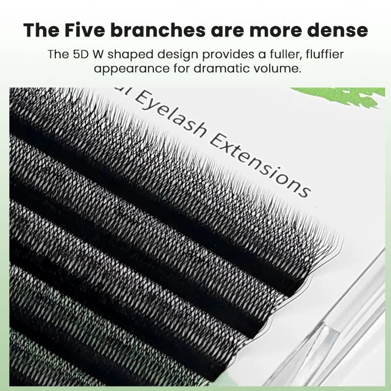 Extensiones de pestañas abanico premade volumen 5D forma W