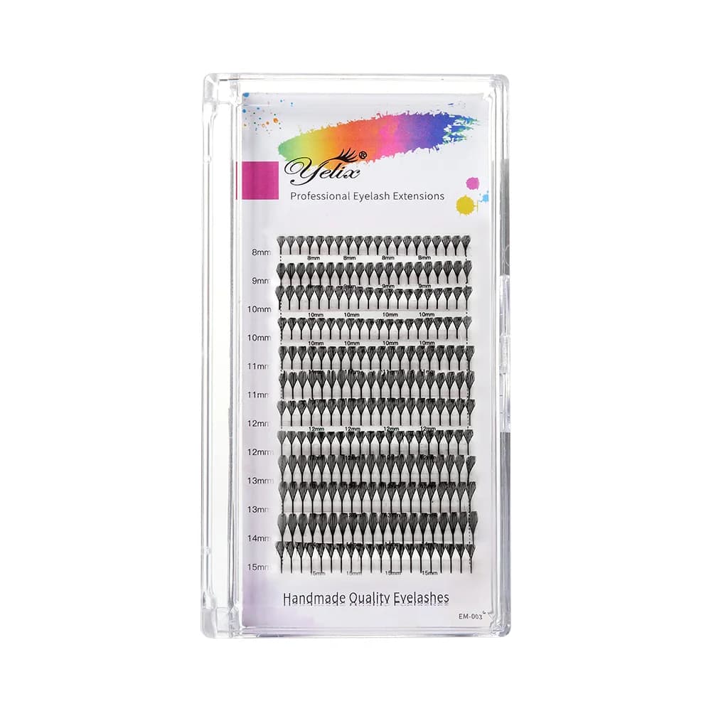 Extensiones de pestañas en abanico pre-hecho forma pluma