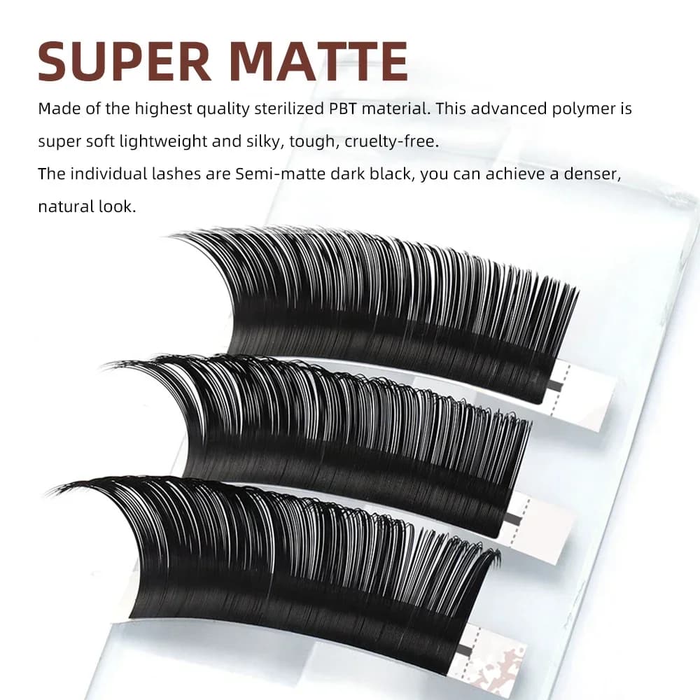 Pestañas Postizas Individuales Clásicas Super Mate 0.18mm