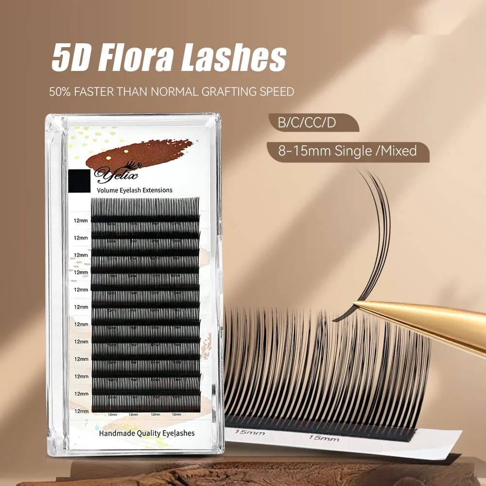 Extensiones de pestañas individuales 5D Flora 0.07mm