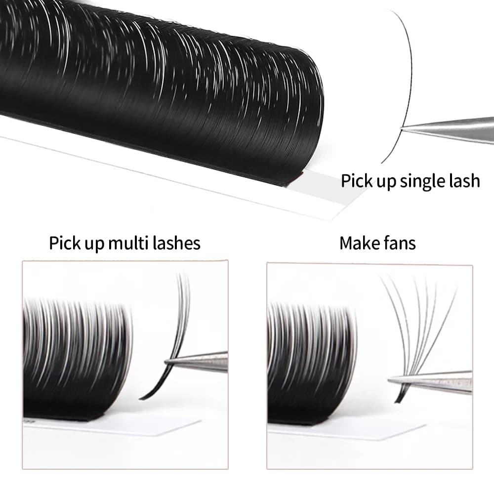 Extensiones de pestañas individuales clásicas premium con adhesivo