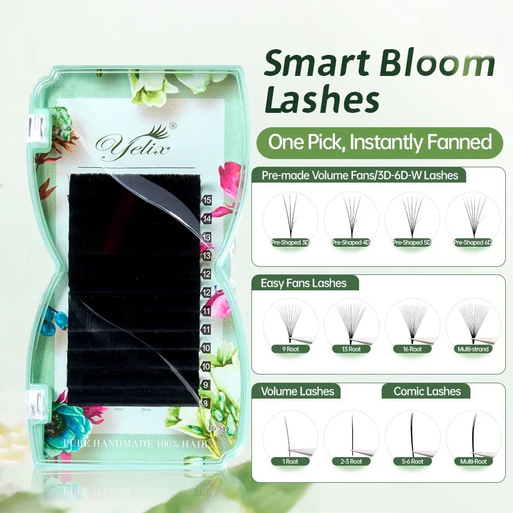 Pestañas de volumen Smart Bloom Seamless Root Easy Fan
