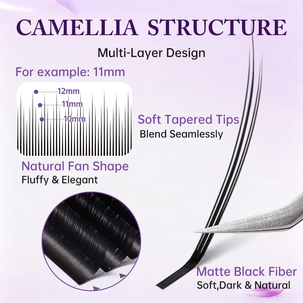 Extensiones de volumen Camellia suaves y naturales