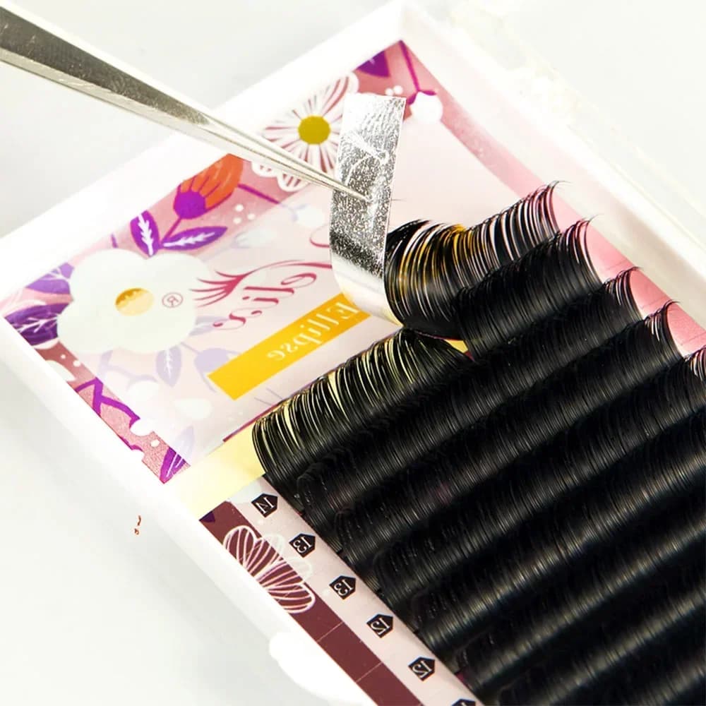 Extensiones de pestañas plano elíptico punta dividida 6-19mm 0.15-0.2mm