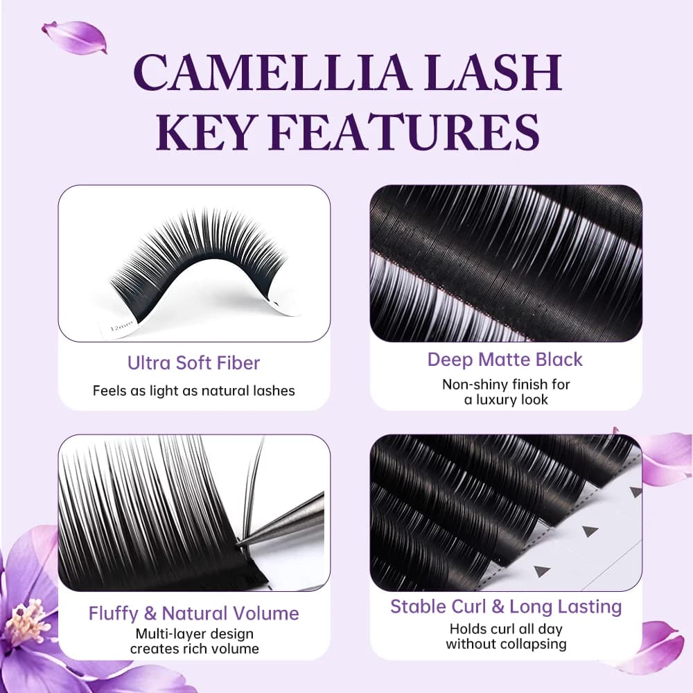 Extensiones de volumen Camellia suaves y naturales